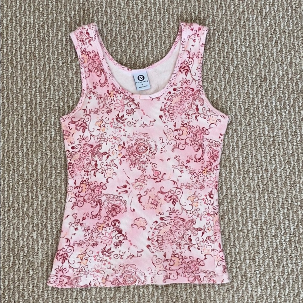 Vintage Floral Swirl Design Tank Top